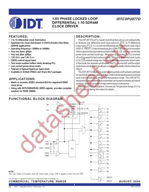 IDTCSPU877DBVG datasheet  